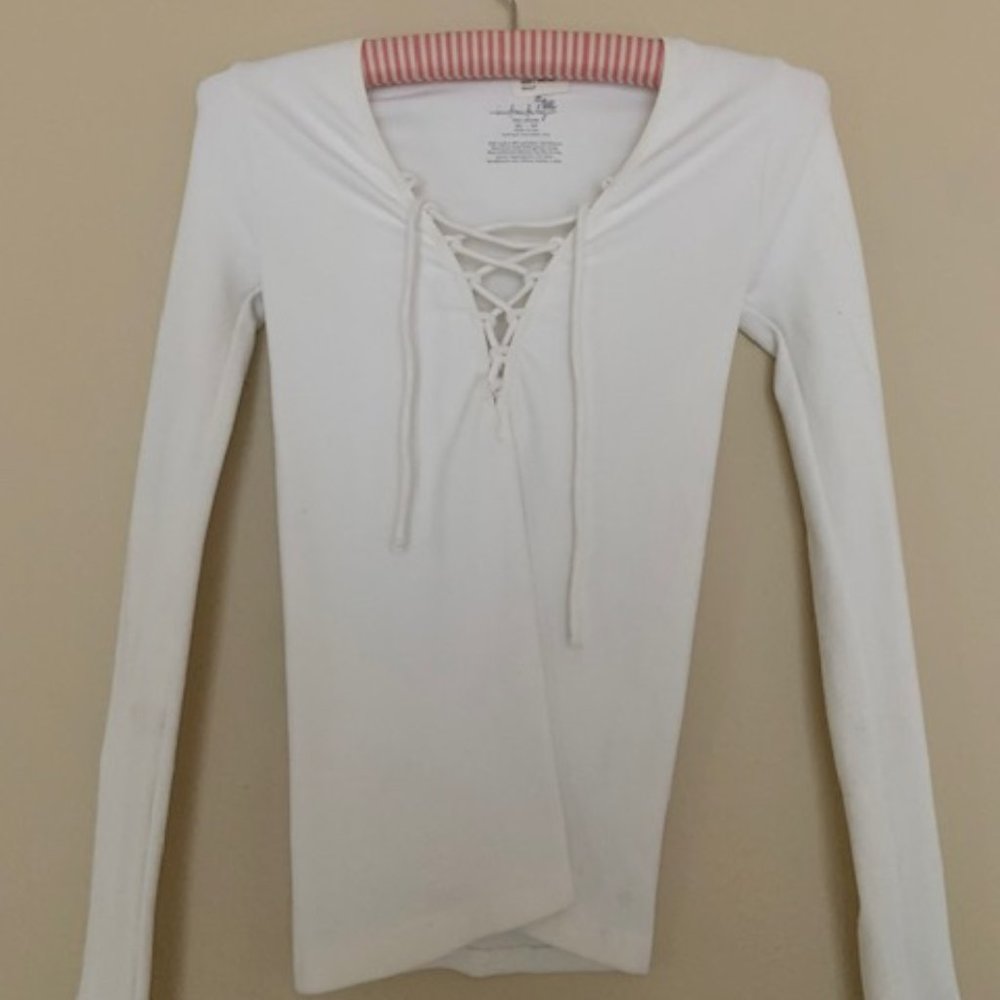 Free People White Long-Sleeve Top
